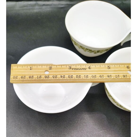 Coffee Cups Spring Blossom Green Crazy Daisy Corning Ware Vintage Lot of 3 - Picture 3 of 16